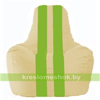 Кресло мешок Спортинг светло-бежевый - салатовый С1.1-141