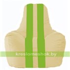 Кресло мешок Спортинг светло-бежевый - салатовый С1.1-141