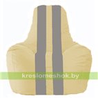 Кресло мешок Спортинг светло-бежевый - серый С1.1-140