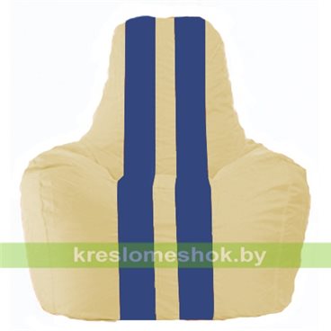 Кресло мешок Спортинг С1.1-139 (основа бежевая, вставка синяя)