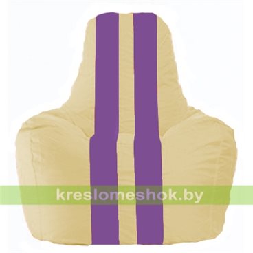 Кресло мешок Спортинг С1.1-138 (основа бежевая, вставка сиреневая)