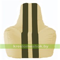 Кресло мешок Спортинг светло-бежевый - тёмно-оливковый С1.1-135
