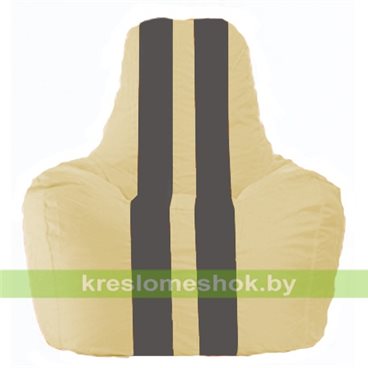 Кресло мешок Спортинг С1.1-134 (основа бежевая, вставка серая тёмная)