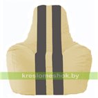 Кресло мешок Спортинг светло-бежевый - тёмно-серый С1.1-134