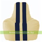 Кресло мешок Спортинг светло-бежевый - тёмно-синий С1.1-133