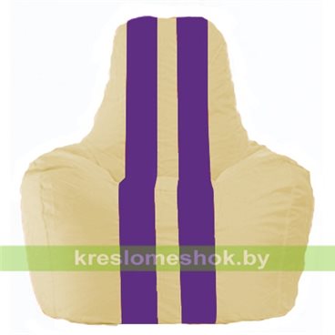 Кресло мешок Спортинг С1.1-132 (основа бежевая, вставка фиолетовая)