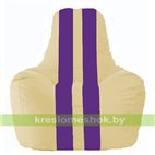 Кресло мешок Спортинг светло-бежевый - фиолетовый С1.1-132