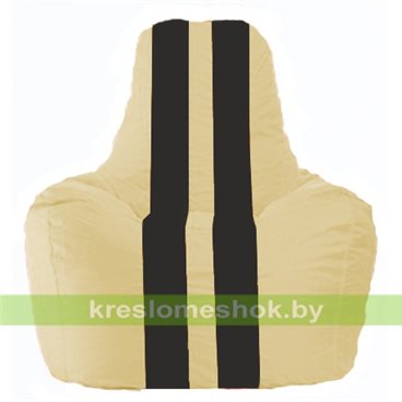 Кресло мешок Спортинг С1.1-130 (основа бежевая, вставка чёрная)