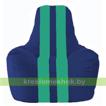 Кресло мешок Спортинг С1.1-124 (основа синяя, вставка бирюзовая)