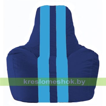 Кресло мешок Спортинг С1.1-129 (основа синяя, вставка голубая)