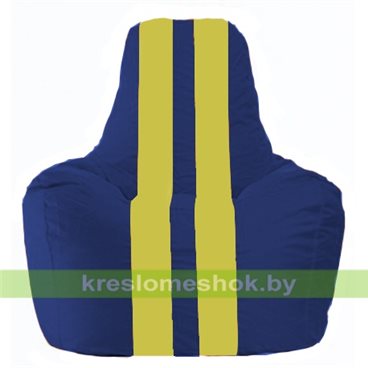 Кресло мешок Спортинг С1.1-128 (основа синяя, вставка жёлтая)