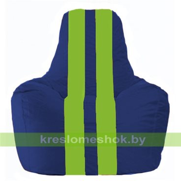 Кресло мешок Спортинг С1.1-119 (основа синяя, вставка салатовая)
