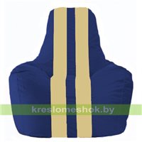 Кресло мешок Спортинг синий - светло-бежевый С1.1-121