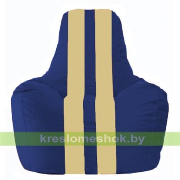 Кресло мешок Спортинг С1.1-121 (основа синяя, вставка бежевая)