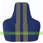 Кресло мешок Спортинг синий - серый С1.1-139