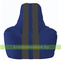 Кресло мешок Спортинг синий - тёмно-серый С1.1-118