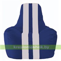 Кресло мешок Спортинг синий - белый С1.1-125