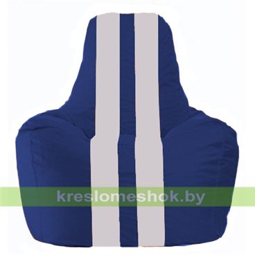 Кресло мешок Спортинг С1.1-125 (основа синяя, вставка белая)