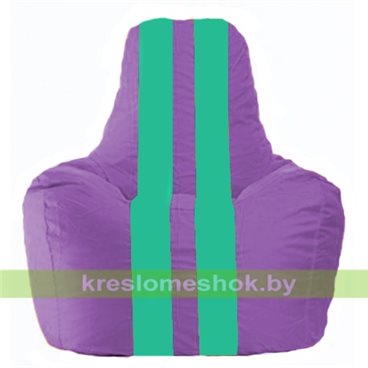 Кресло мешок Спортинг С1.1-112 (основа сиреневая, вставка бирюзовая)