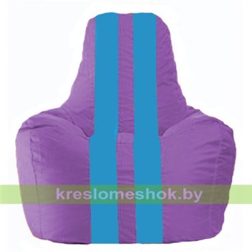 Кресло мешок Спортинг С1.1-111 (основа сиреневая, вставка голубая)