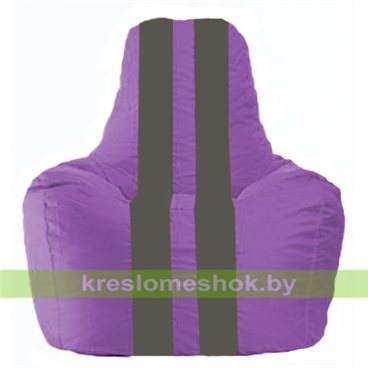 Кресло мешок Спортинг С1.1-103 (основа сиреневая, вставка серая тёмная)