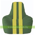Кресло мешок Спортинг тёмно-зелёный - жёлтый С1.1-65