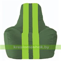 Кресло мешок Спортинг тёмно-зелёный - салатовый С1.1-63
