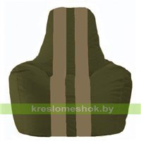 Кресло мешок Спортинг тёмно-оливковый - бежевый С1.1-52