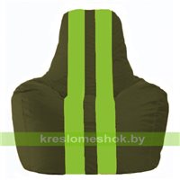 Кресло мешок Спортинг тёмно-оливковый - салатовый С1.1-55