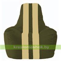 Кресло мешок Спортинг тёмно-оливковый - светло-бежевый С1.1-54