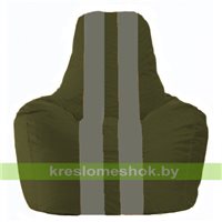 Кресло мешок Спортинг тёмно-оливковый - серый С1.1-53