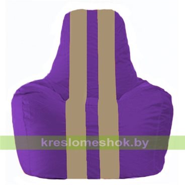 Кресло мешок Спортинг С1.1-70 (основа фиолетовая, вставка бежевая)