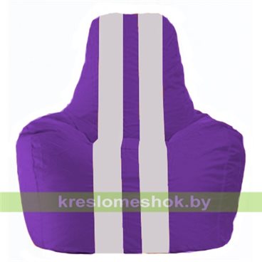 Кресло мешок Спортинг С1.1-36 (основа фиолетовая, вставка белая)