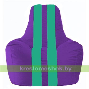 Кресло мешок Спортинг С1.1-75 (основа фиолетовая, вставка бирюзовая)