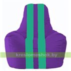 Кресло мешок Спортинг фиолетовый - бирюзовый С1.1-75