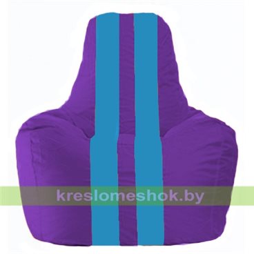 Кресло мешок Спортинг С1.1-74 (основа фиолетовая, вставка голубая)