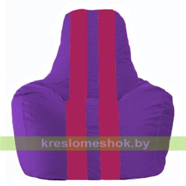 Кресло мешок Спортинг С1.1-68 (основа фиолетовая, вставка фуксия)