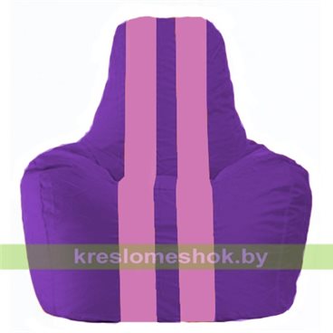 Кресло мешок Спортинг С1.1-32 (основа фиолетовая, вставка розовая)