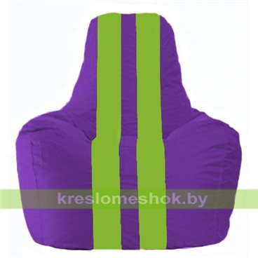 Кресло мешок Спортинг С1.1-31 (основа фиолетовая, вставка салатовая)