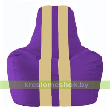 Кресло мешок Спортинг С1.1-73 (основа фиолетовая, вставка бежевая)