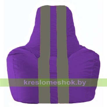 Кресло мешок Спортинг С1.1-69 (основа фиолетовая, вставка серая тёмная)