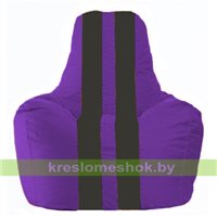 Кресло мешок Спортинг фиолетовый - чёрный С1.1-67