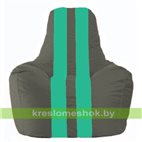 Кресло-мешок Спортинг тёмно-серый - бирюзовый С1.1-465