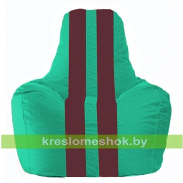 Кресло-мешок Спортинг С1.1-314 (основа бирюзовая, вставка бордовая)