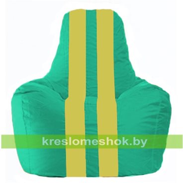 Кресло-мешок Спортинг С1.1-313 (основа бирюзовая, вставка жёлтая)