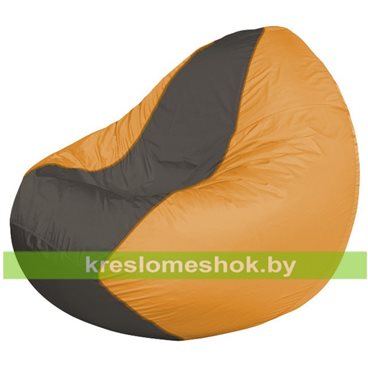Кресло мешок Classic К2.1-73 (основа оранжевая, вставка серая тёмная)