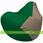 Бескаркасное кресло-мешок Груша Г2.3-0102 зелёный, светло-серый
