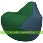 Бескаркасное кресло-мешок Груша Г2.3-0103 зелёный, синий