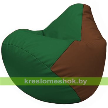 Бескаркасное кресло-мешок Груша Г2.3-0107 зелёный, коричневый