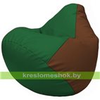 Бескаркасное кресло-мешок Груша Г2.3-0107 зелёный, коричневый